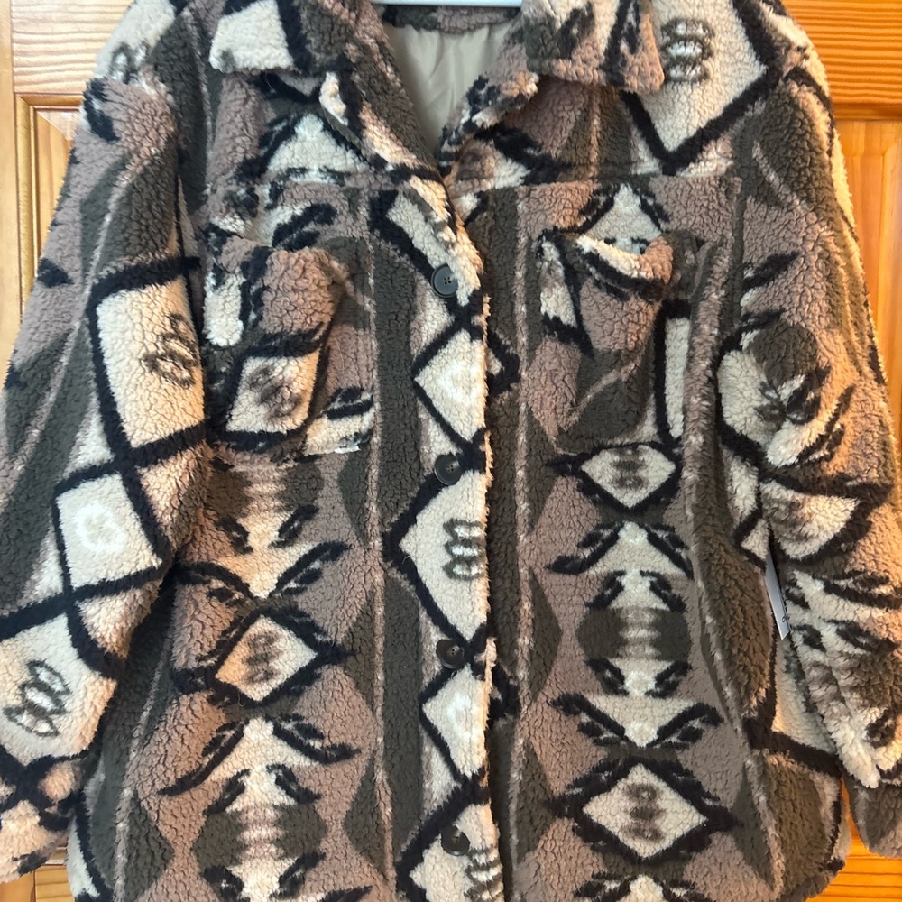 O’Neill Heath Geo Printed High-Pile Fleece Jacket Size Medium New With Tags - Picture 6 of 7